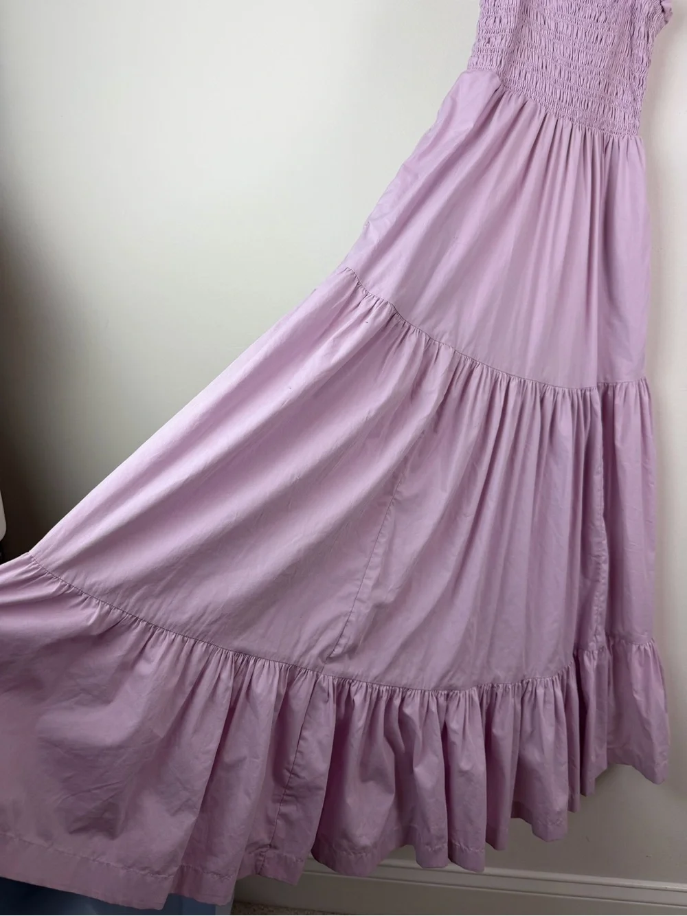 Abercrombie & Fitch Smocked Bodice Easy Maxi Dress in Lavender Size S